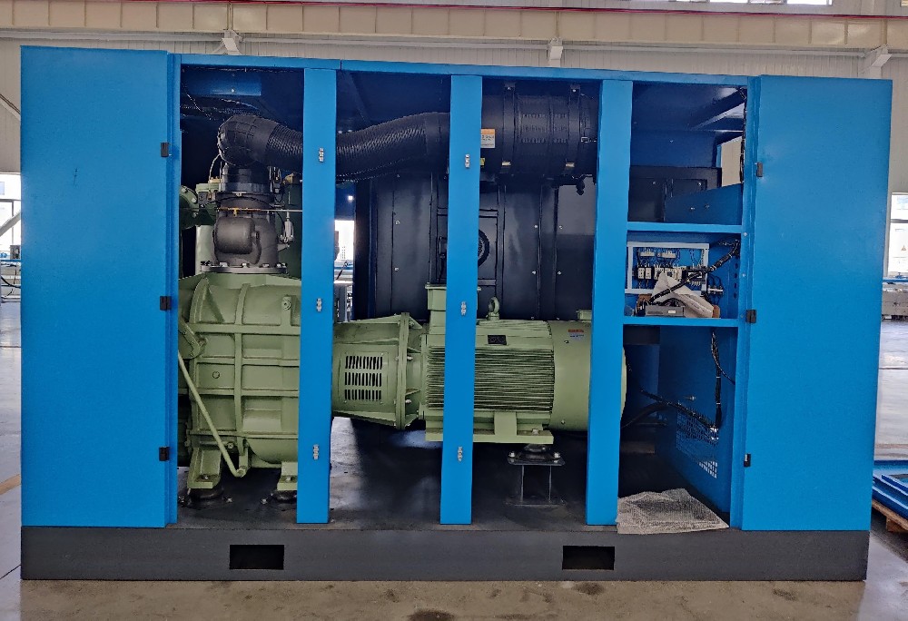 巨風250KW雙級壓縮螺桿空壓機助力某電廠